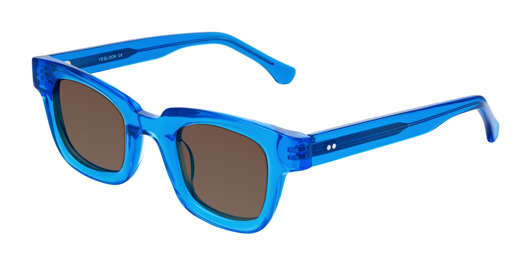 Angle of Neza in Blue with Brown Tinted Lenses