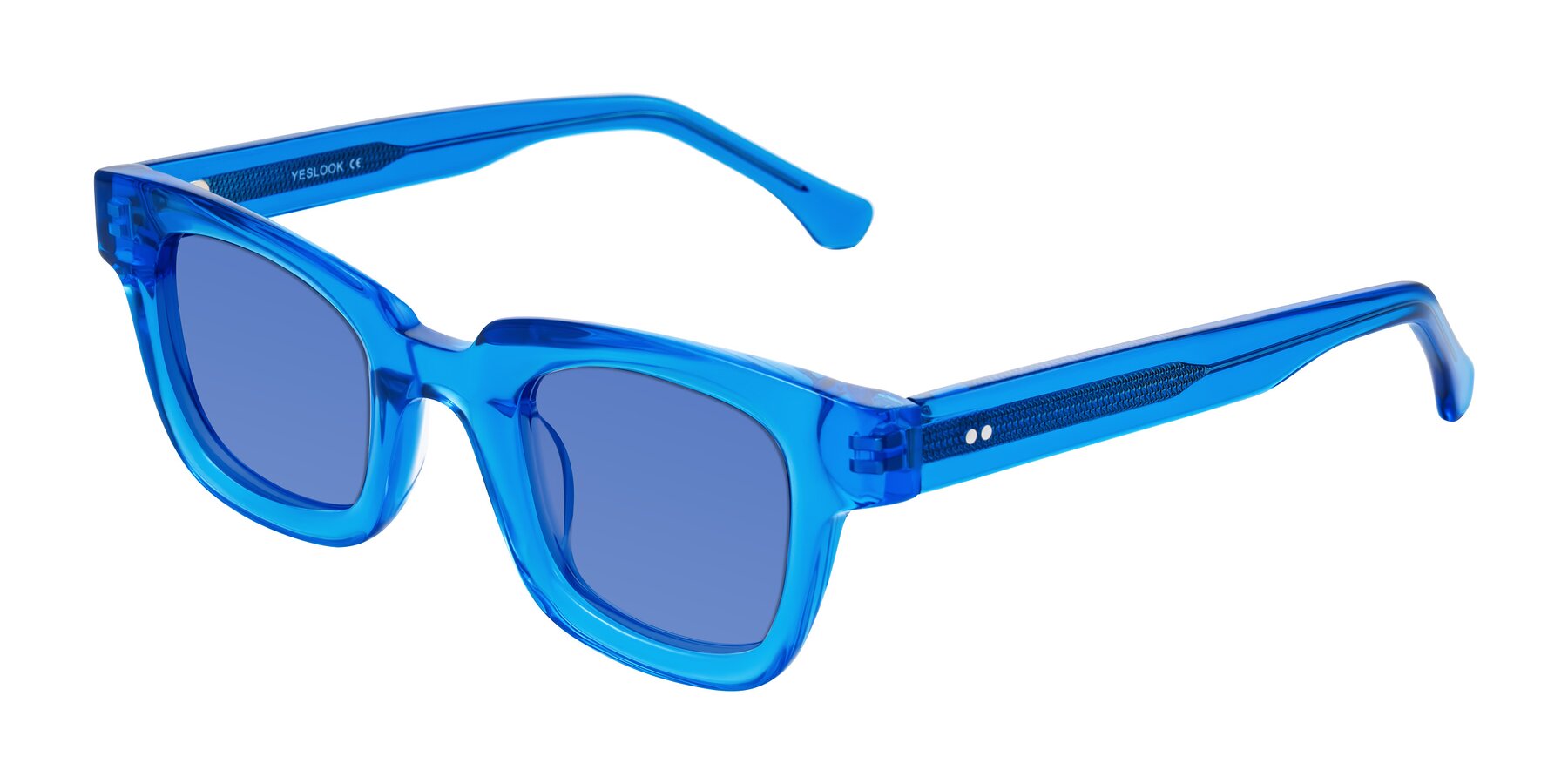 Angle of Neza in Blue with Blue Tinted Lenses