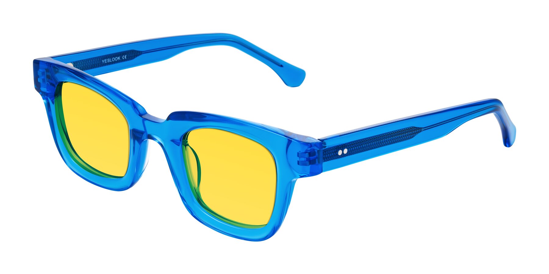 Angle of Neza in Blue with Yellow Tinted Lenses