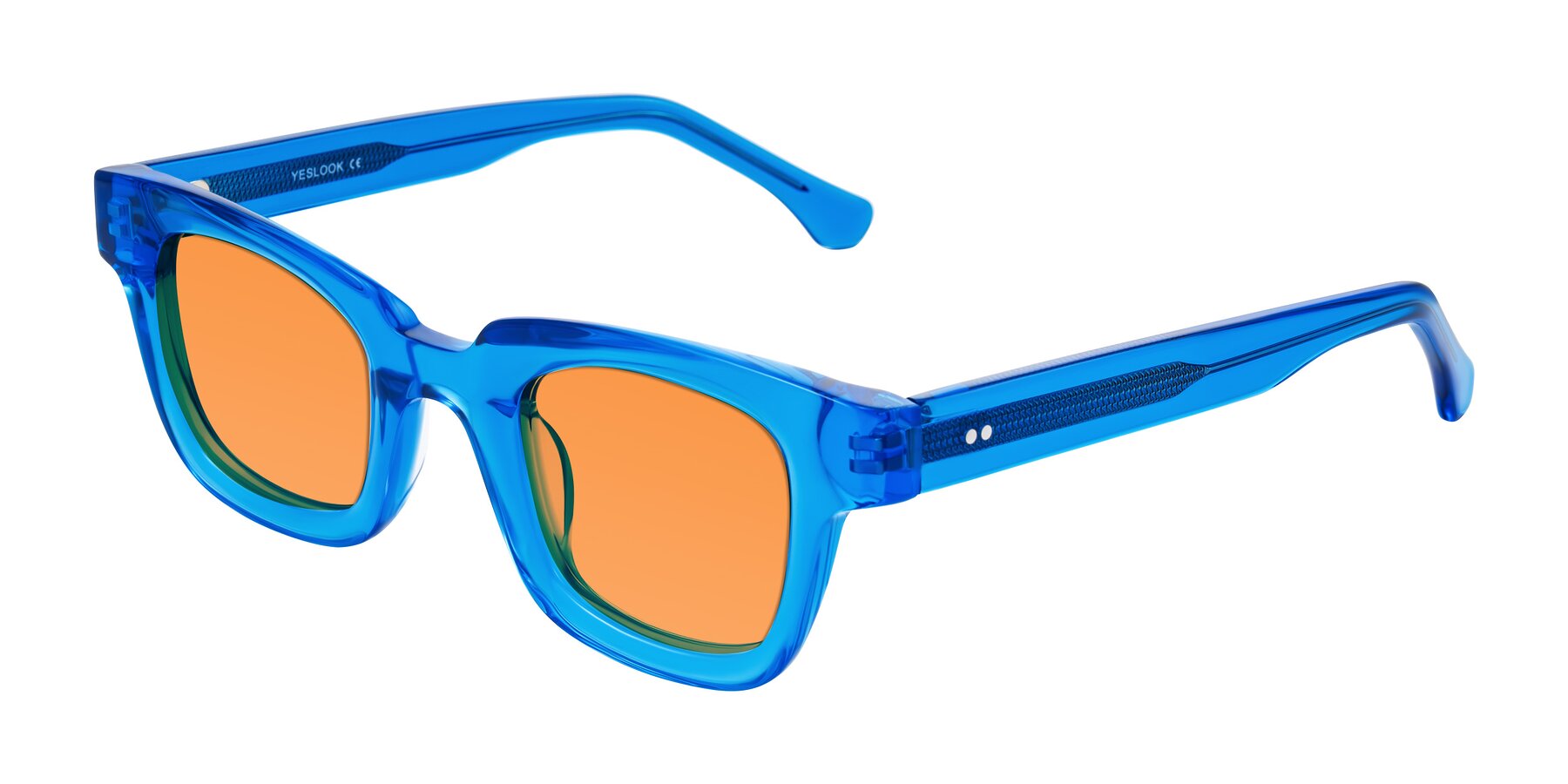 Angle of Neza in Blue with Orange Tinted Lenses