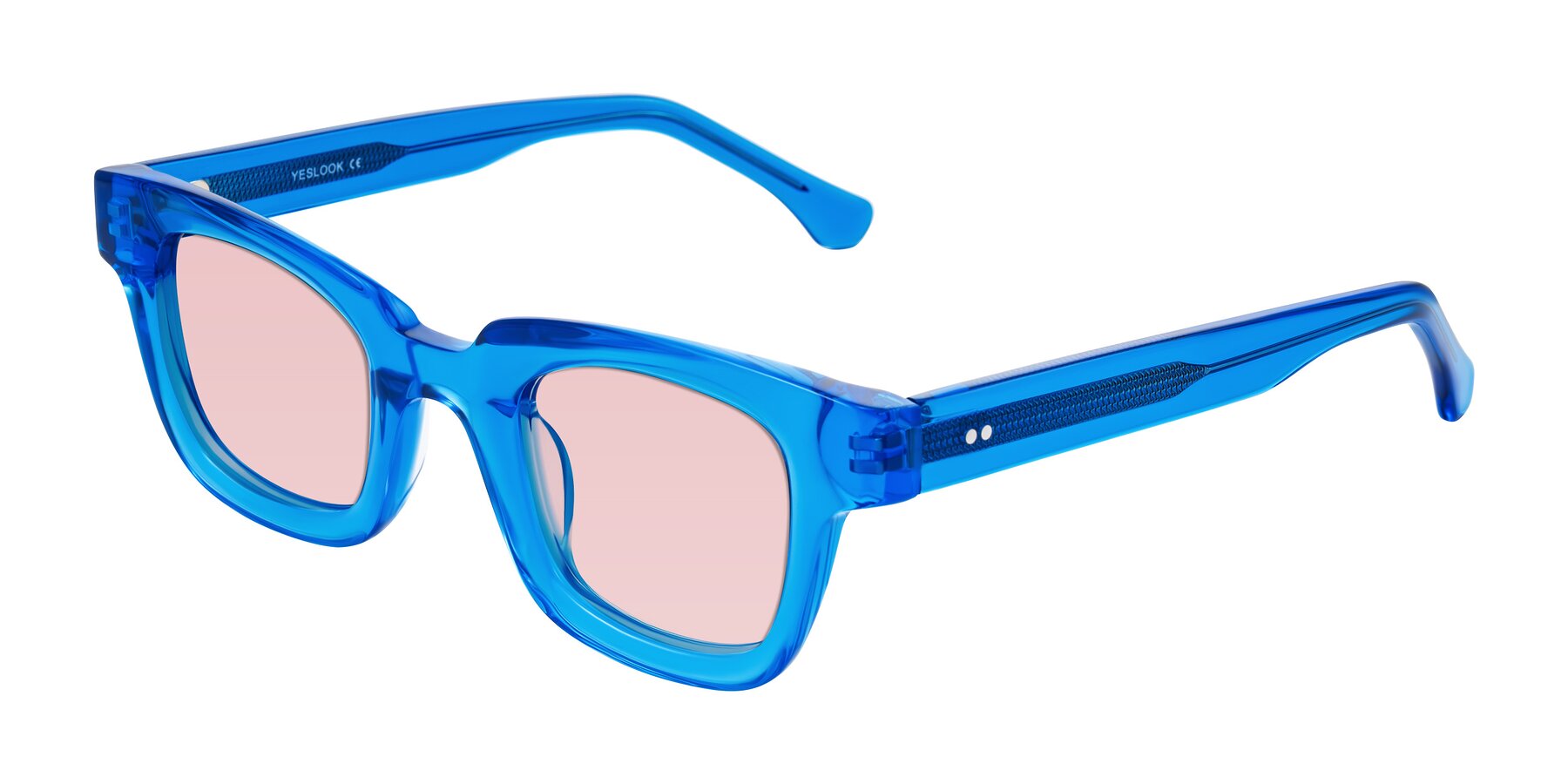 Angle of Neza in Blue with Light Garnet Tinted Lenses