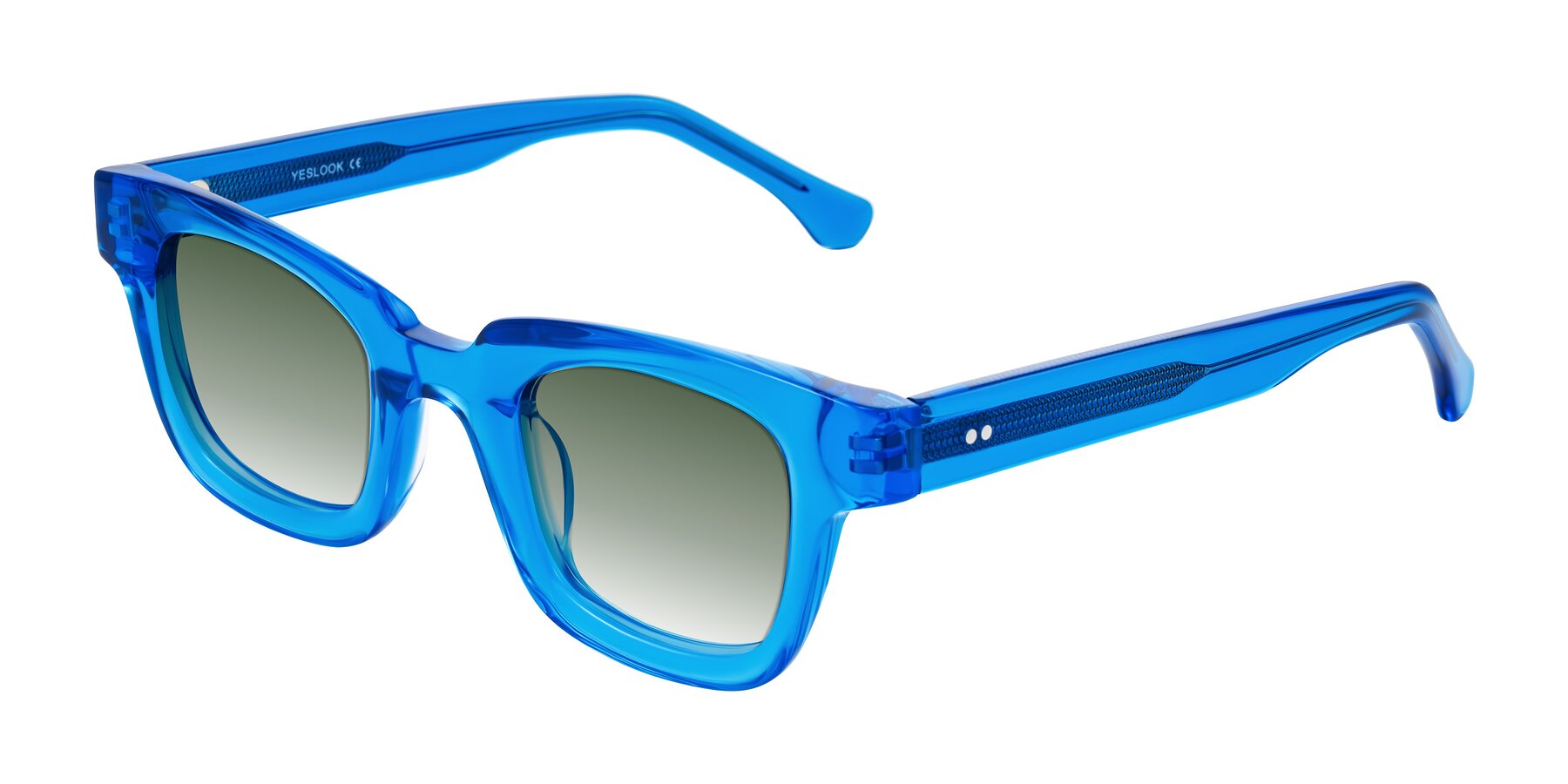 Angle of Neza in Blue with Green Gradient Lenses