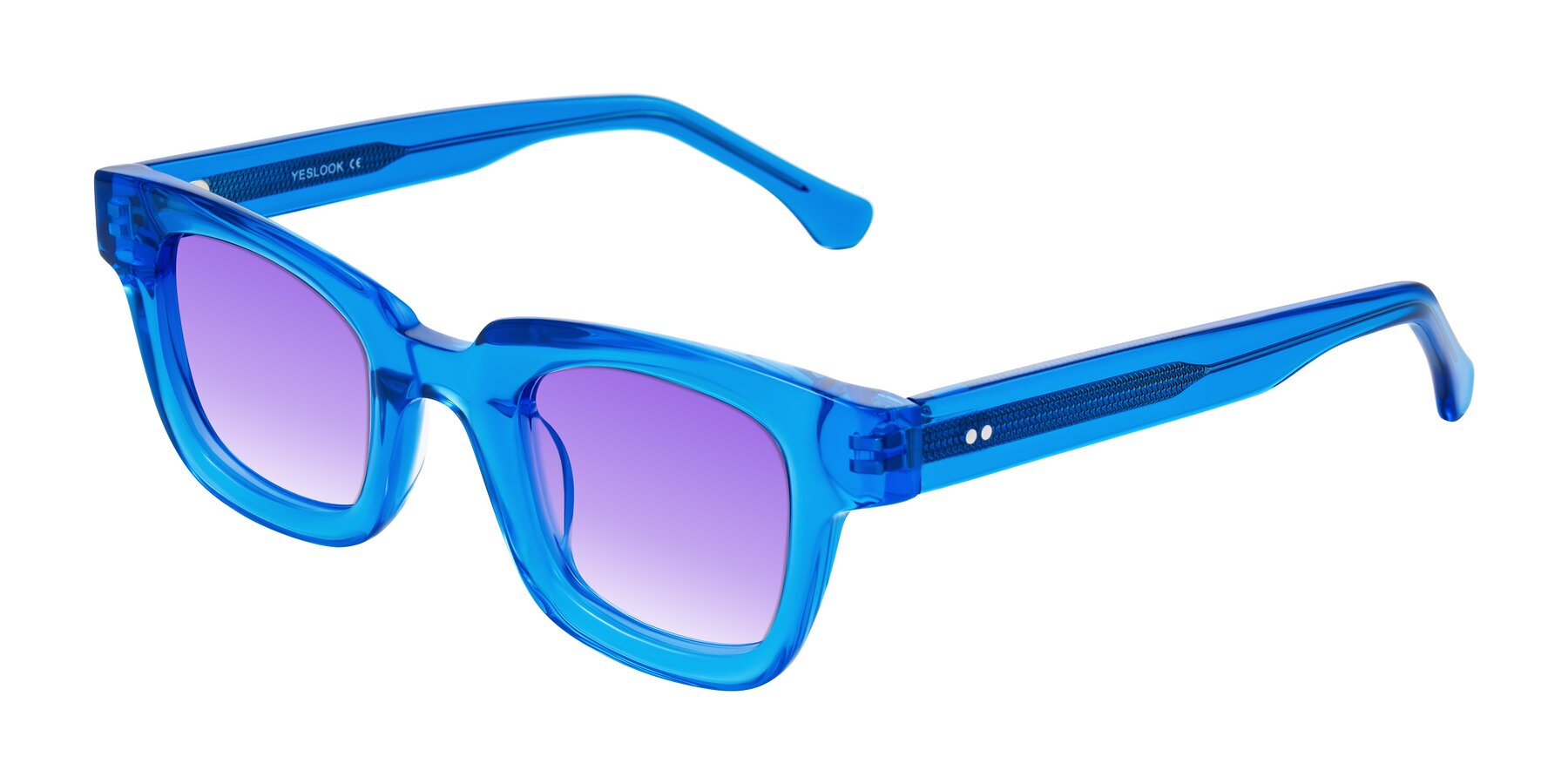 Angle of Neza in Blue with Purple Gradient Lenses