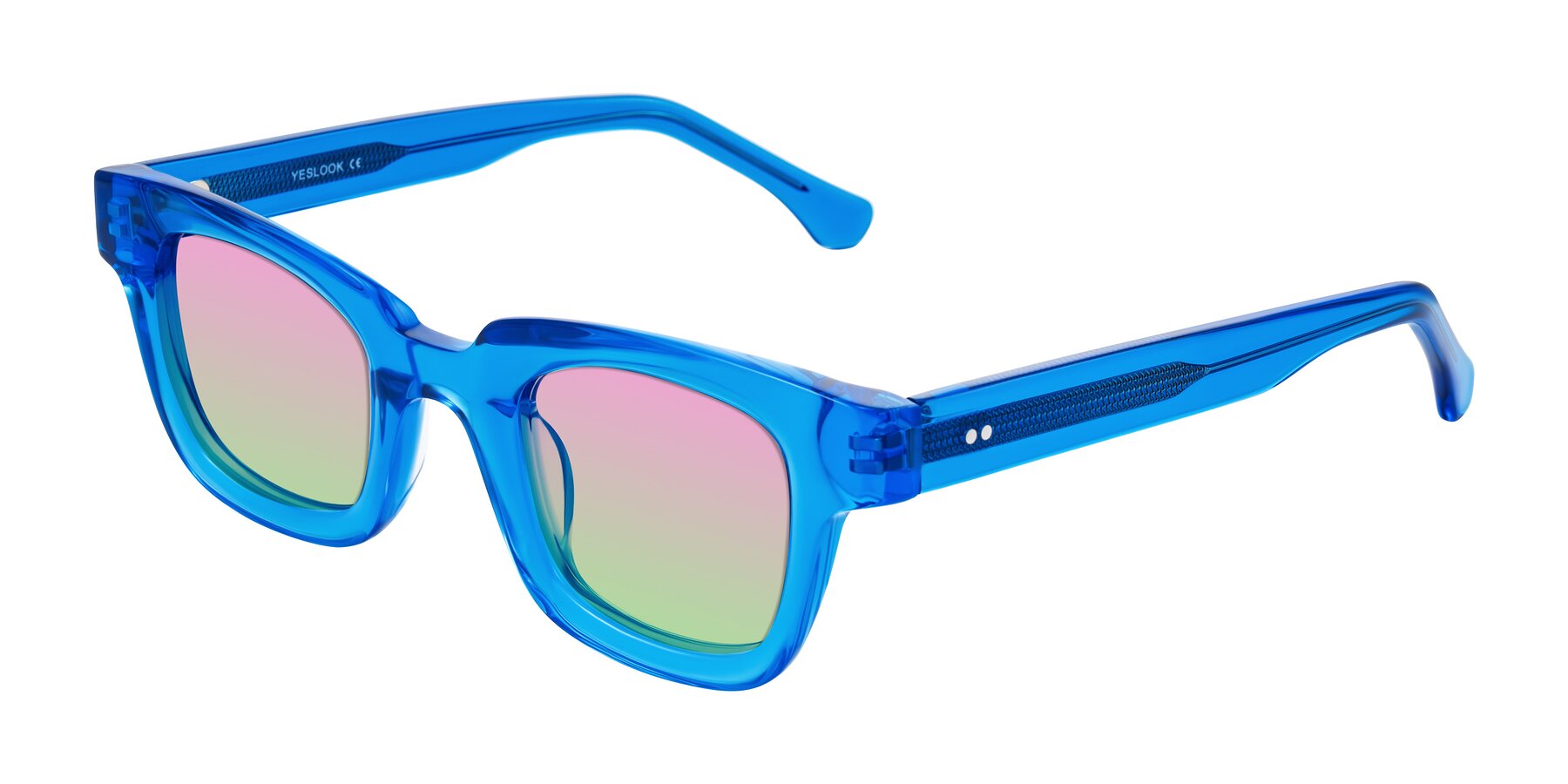 Angle of Neza in Blue with Pink / Green Gradient Lenses