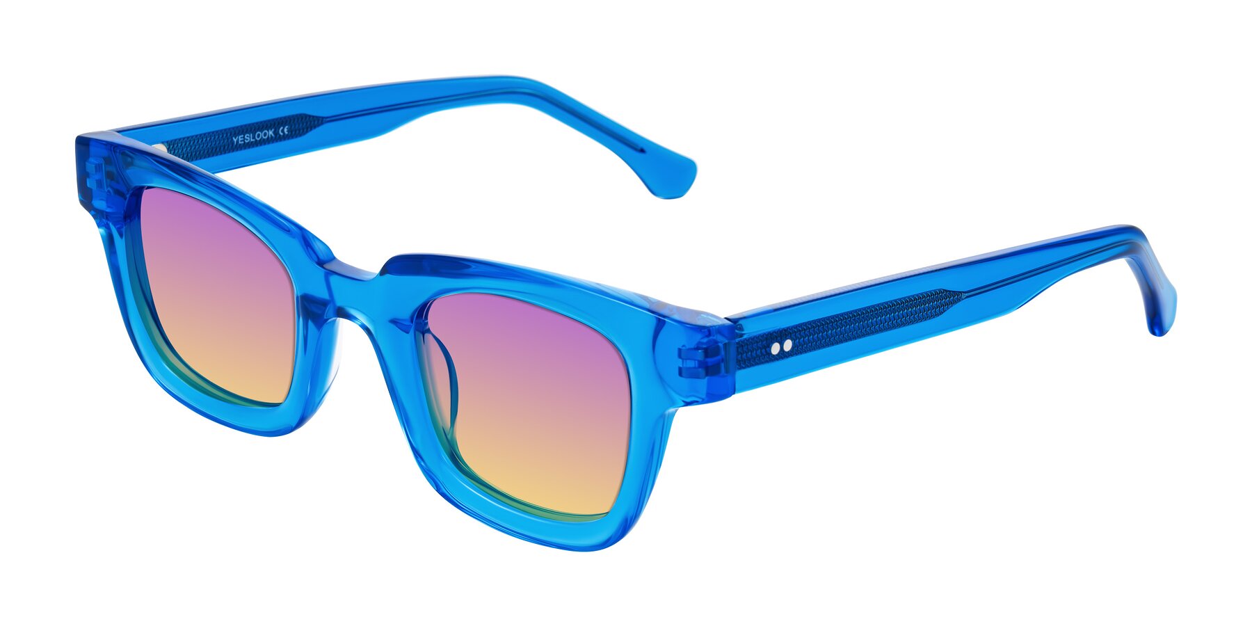 Angle of Neza in Blue with Purple / Yellow Gradient Lenses