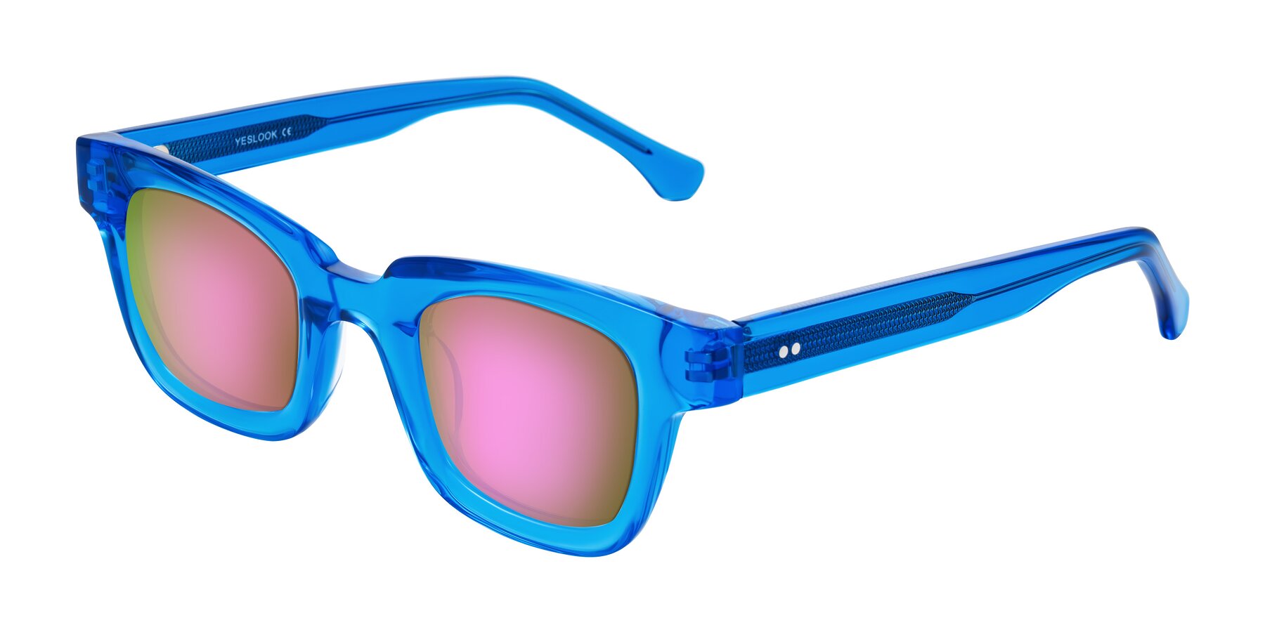 Angle of Neza in Blue with Pink Mirrored Lenses