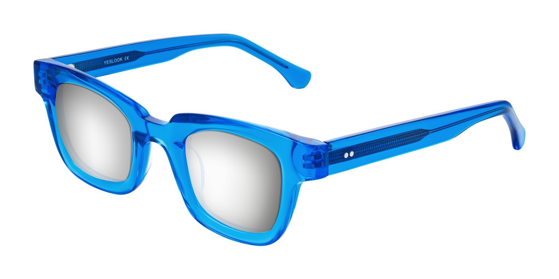 Angle of Neza in Blue with Silver Mirrored Lenses