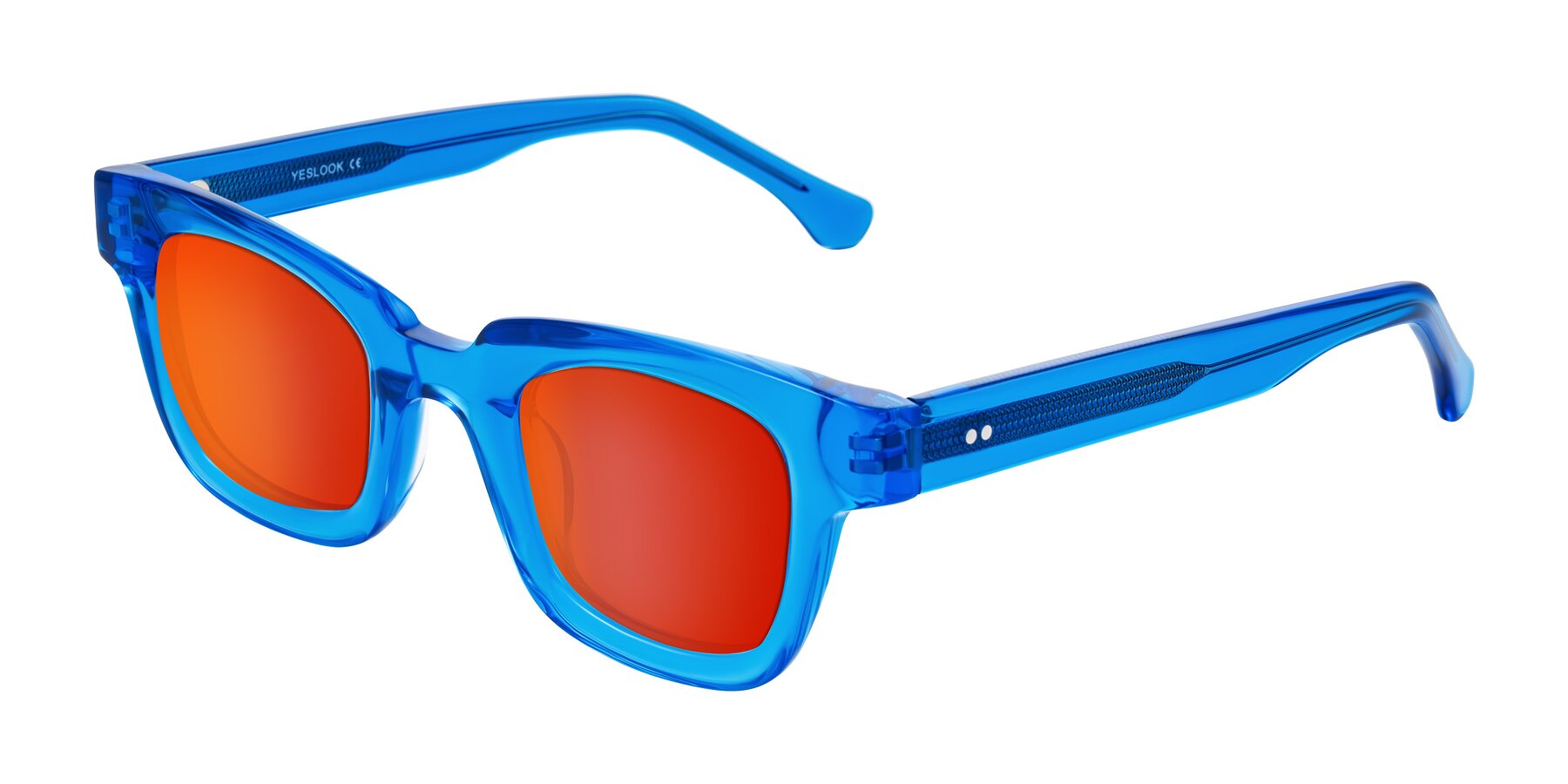 Angle of Neza in Blue with Red Gold Mirrored Lenses