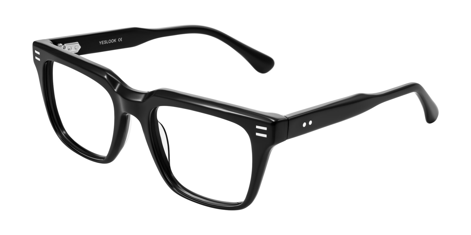 Angle of Bliss in Black with Clear Reading Eyeglass Lenses