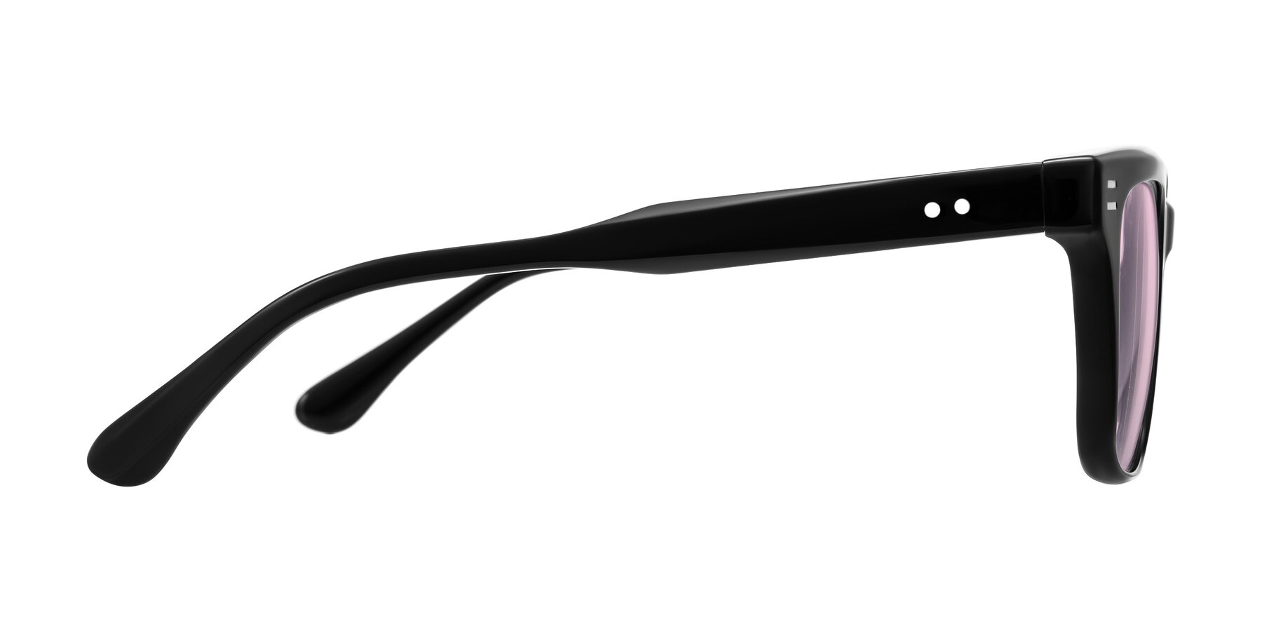 Side of Bliss in Black with Light Pink Tinted Lenses