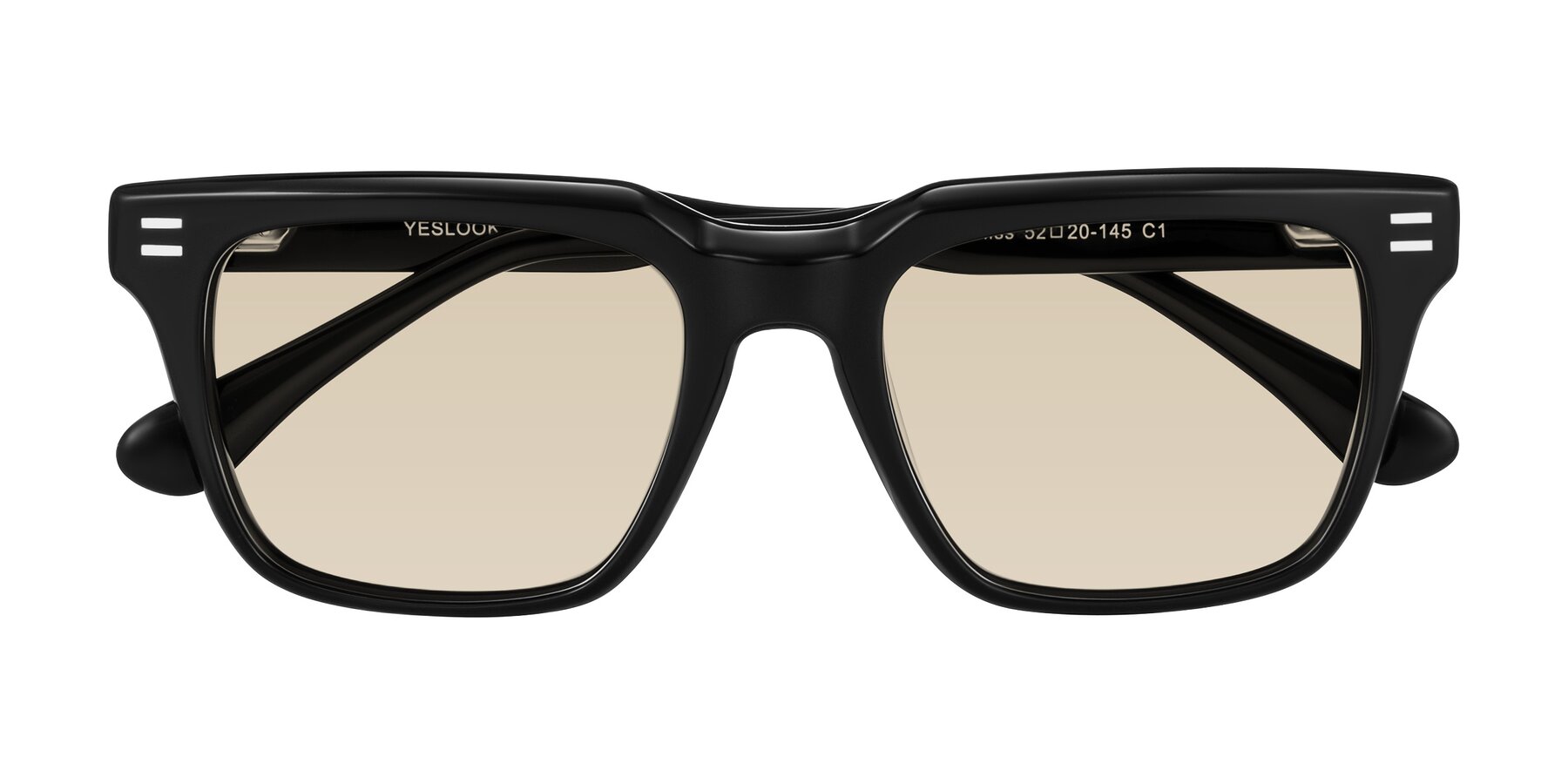 Folded Front of Bliss in Black with Light Brown Tinted Lenses