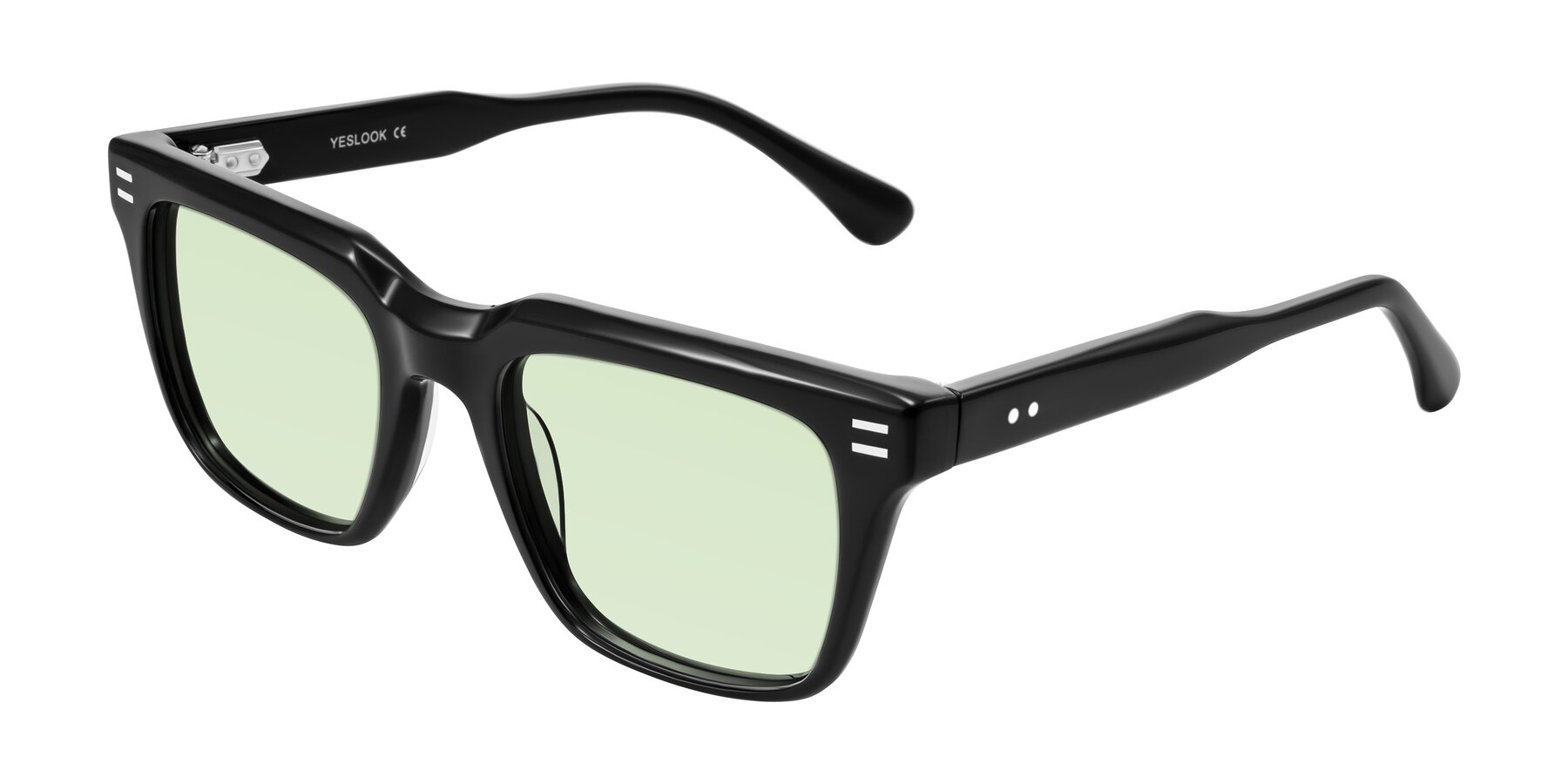 Angle of Bliss in Black with Light Green Tinted Lenses