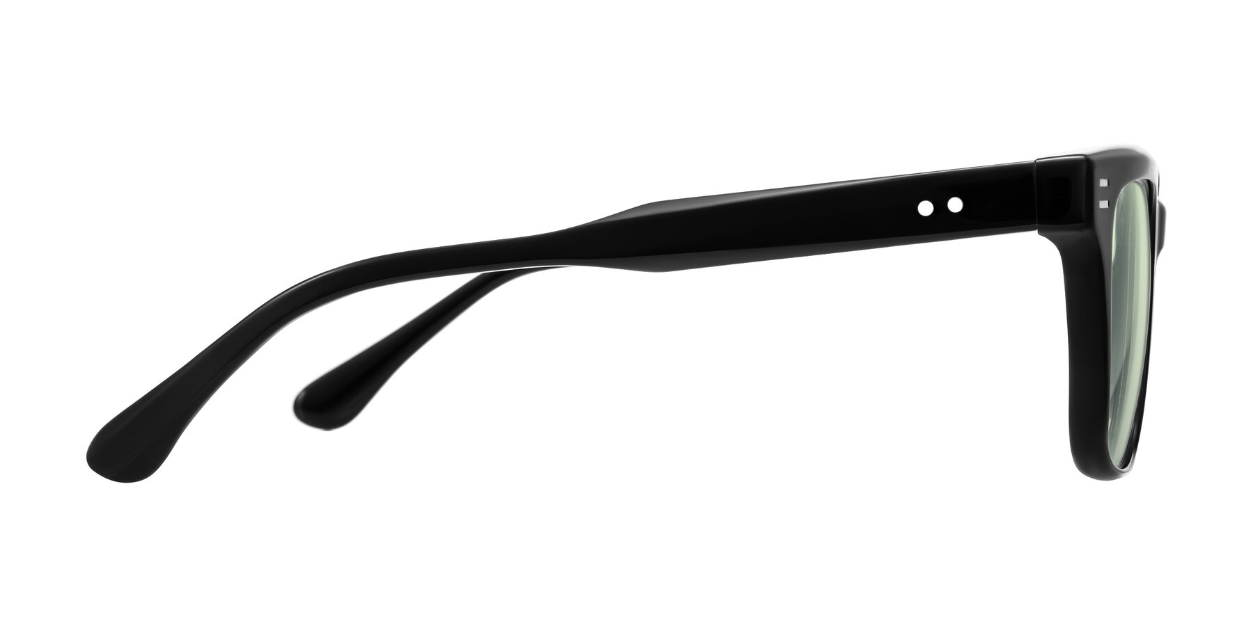 Side of Bliss in Black with Light Green Tinted Lenses