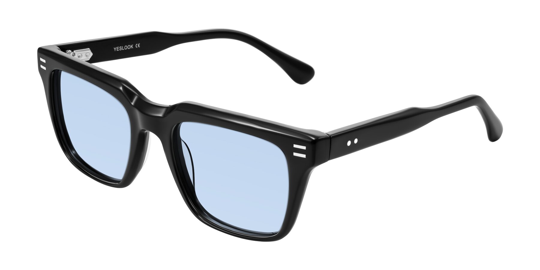 Angle of Bliss in Black with Light Blue Tinted Lenses