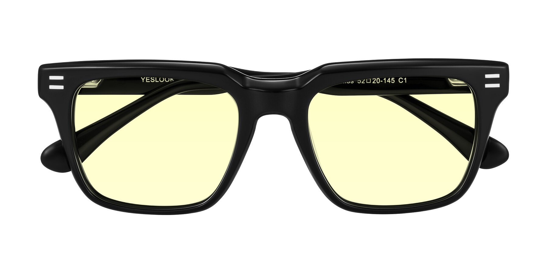 Folded Front of Bliss in Black with Light Yellow Tinted Lenses
