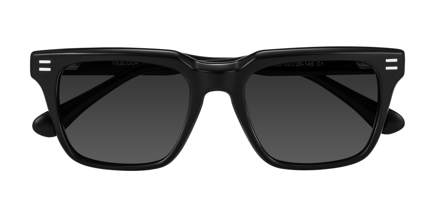 Folded Front of Bliss in Black with Gray Tinted Lenses
