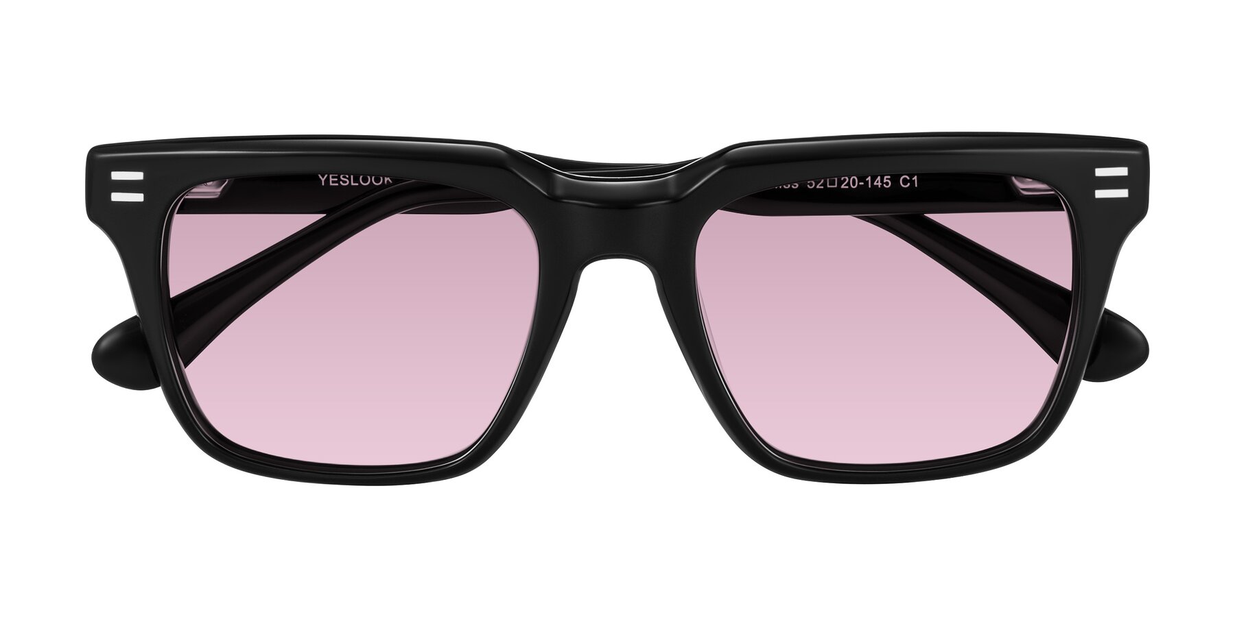 Folded Front of Bliss in Black with Light Wine Tinted Lenses