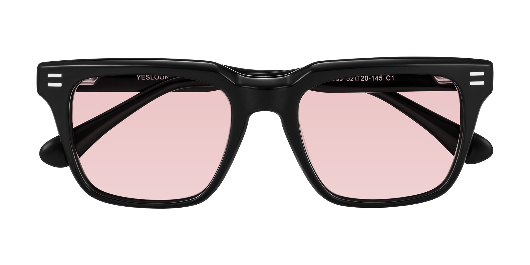 Folded Front of Bliss in Black with Light Garnet Tinted Lenses