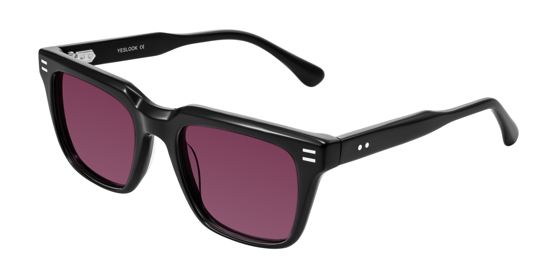Angle of Bliss in Black with Wine Tinted Lenses