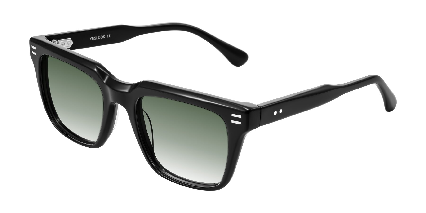 Angle of Bliss in Black with Green Gradient Lenses