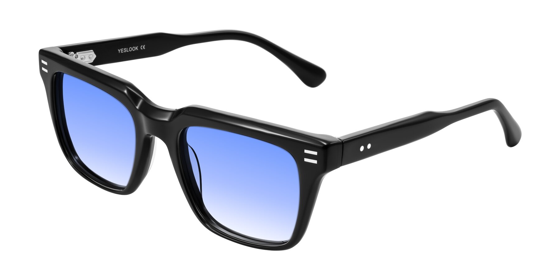 Angle of Bliss in Black with Blue Gradient Lenses