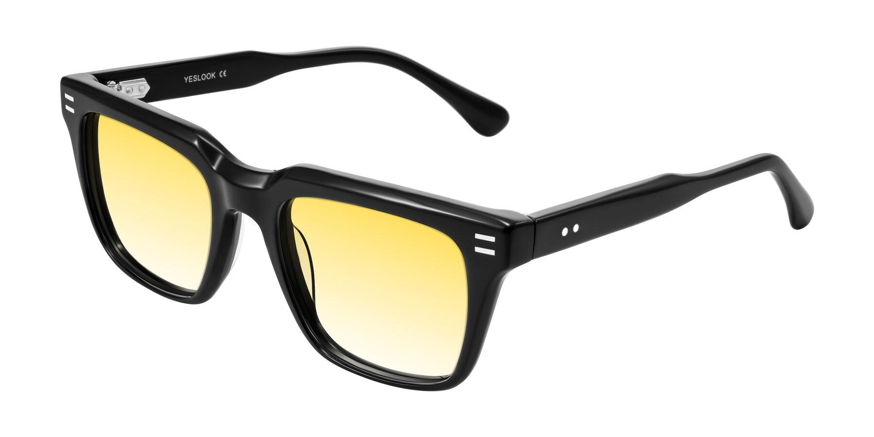 Angle of Bliss in Black with Yellow Gradient Lenses