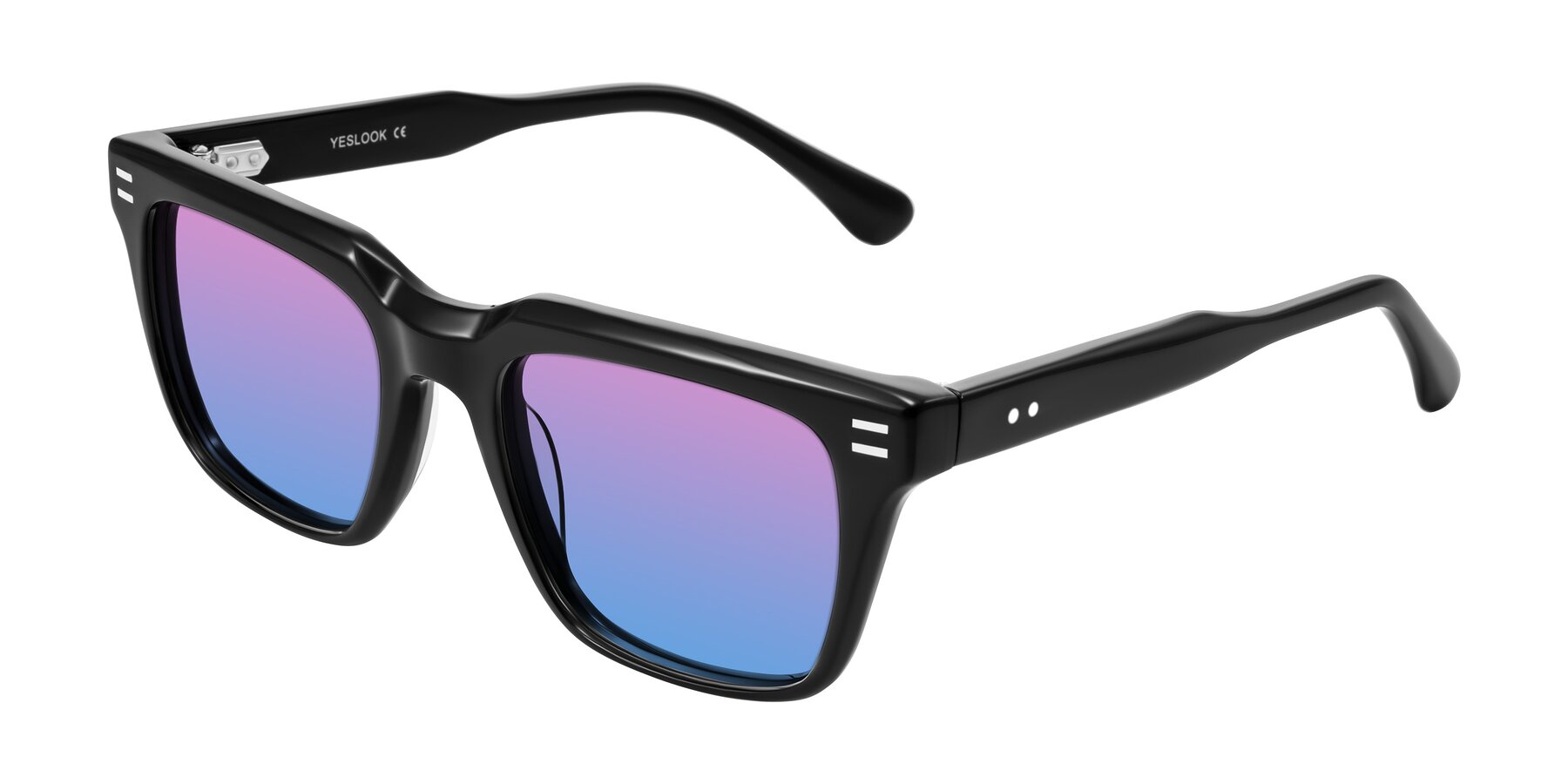 Angle of Bliss in Black with Pink / Blue Gradient Lenses