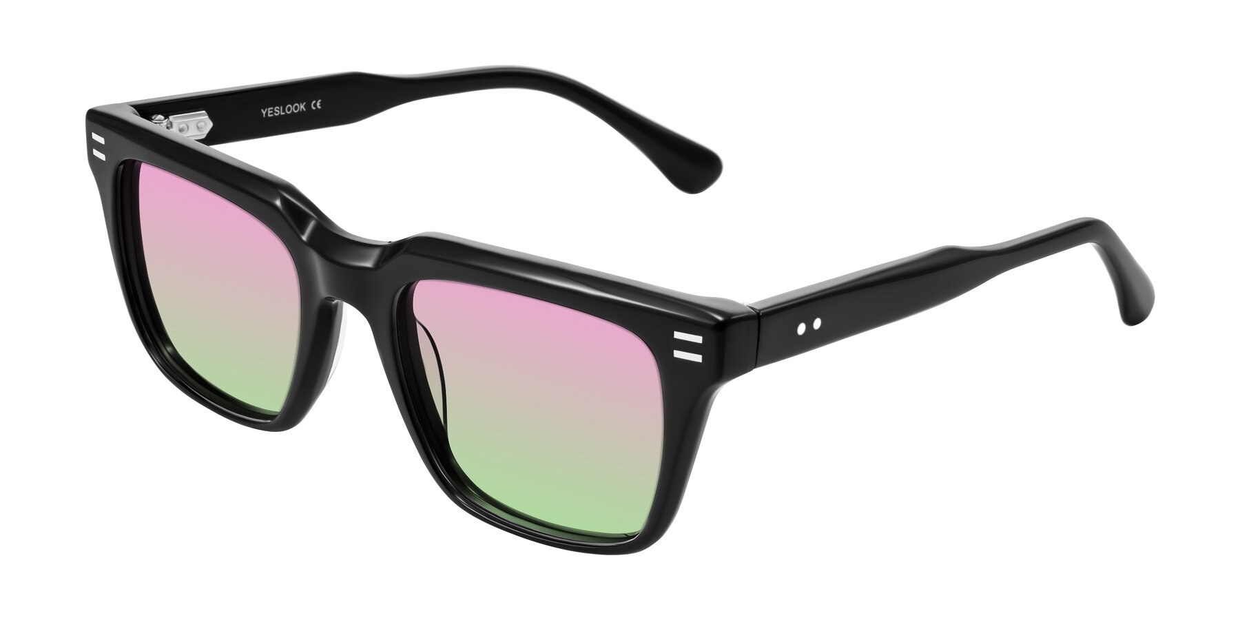 Angle of Bliss in Black with Pink / Green Gradient Lenses