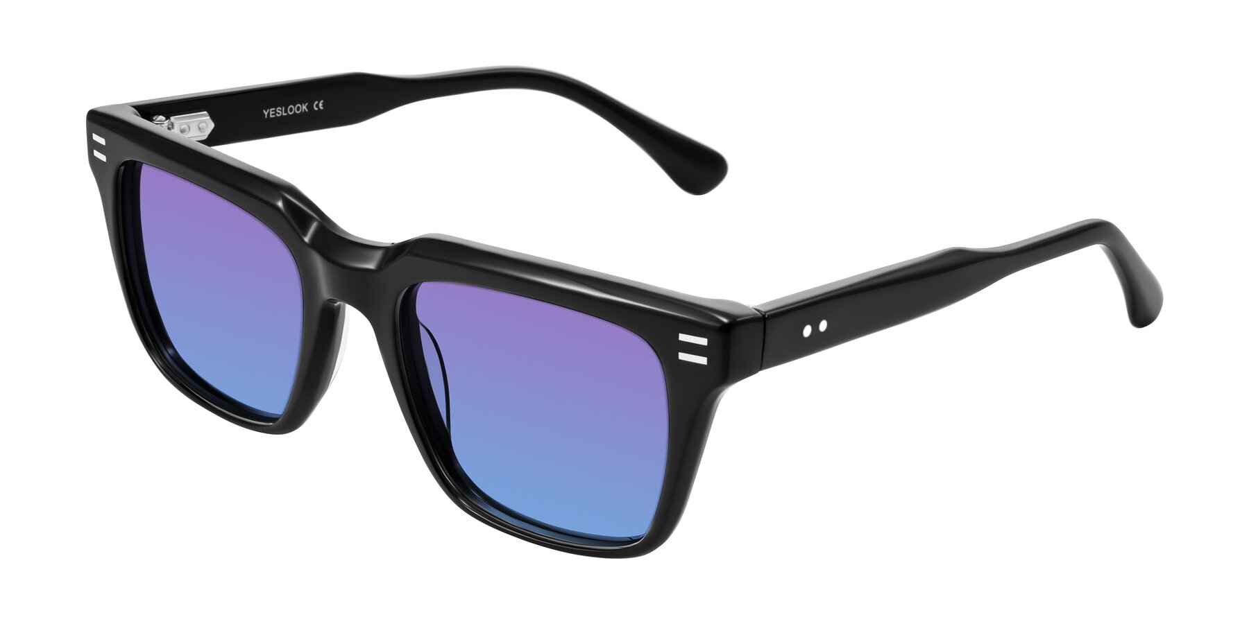 Angle of Bliss in Black with Purple / Blue Gradient Lenses