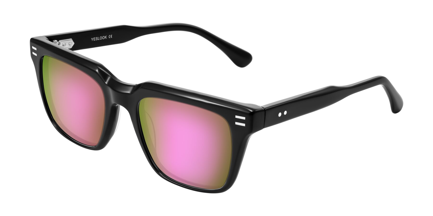 Angle of Bliss in Black with Pink Mirrored Lenses