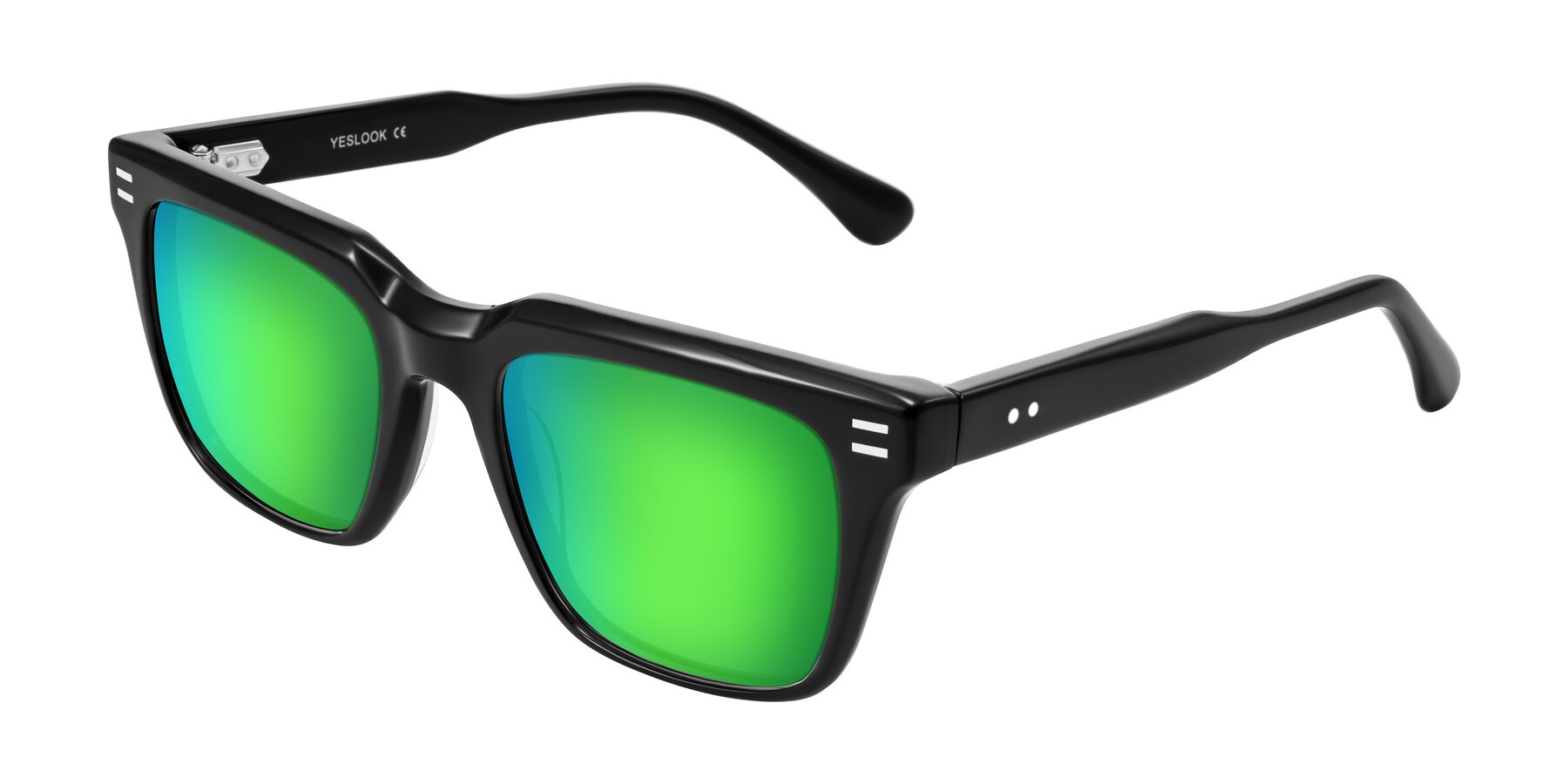 Angle of Bliss in Black with Green Mirrored Lenses