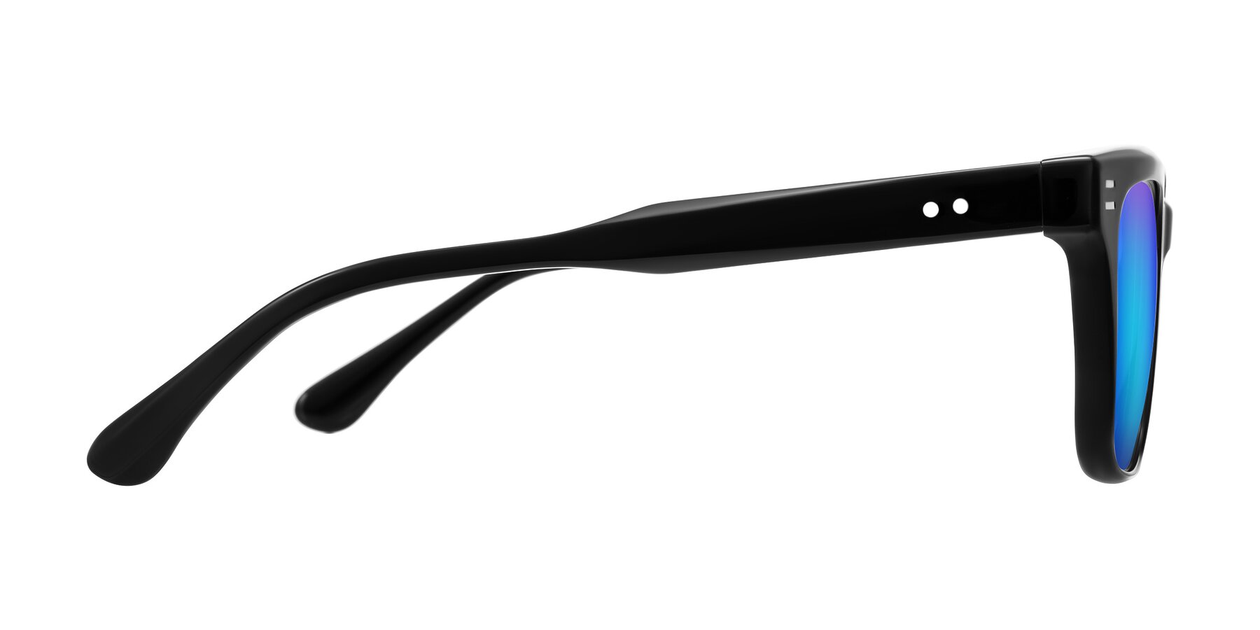 Side of Bliss in Black with Blue Mirrored Lenses