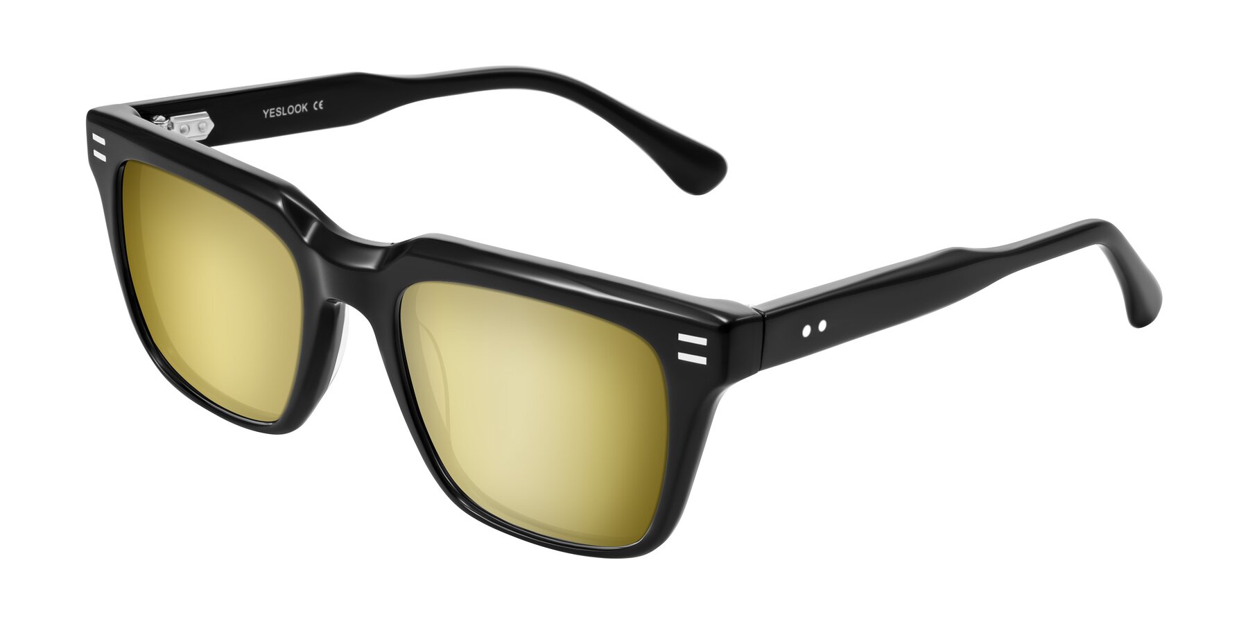 Angle of Bliss in Black with Gold Mirrored Lenses