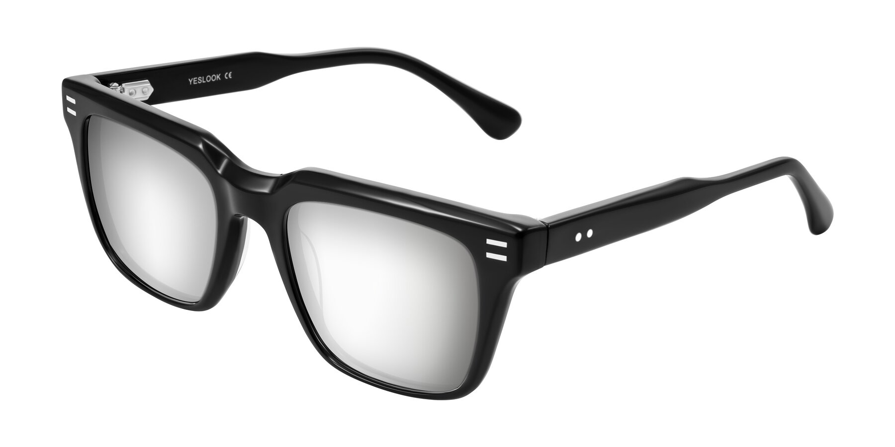 Angle of Bliss in Black with Silver Mirrored Lenses