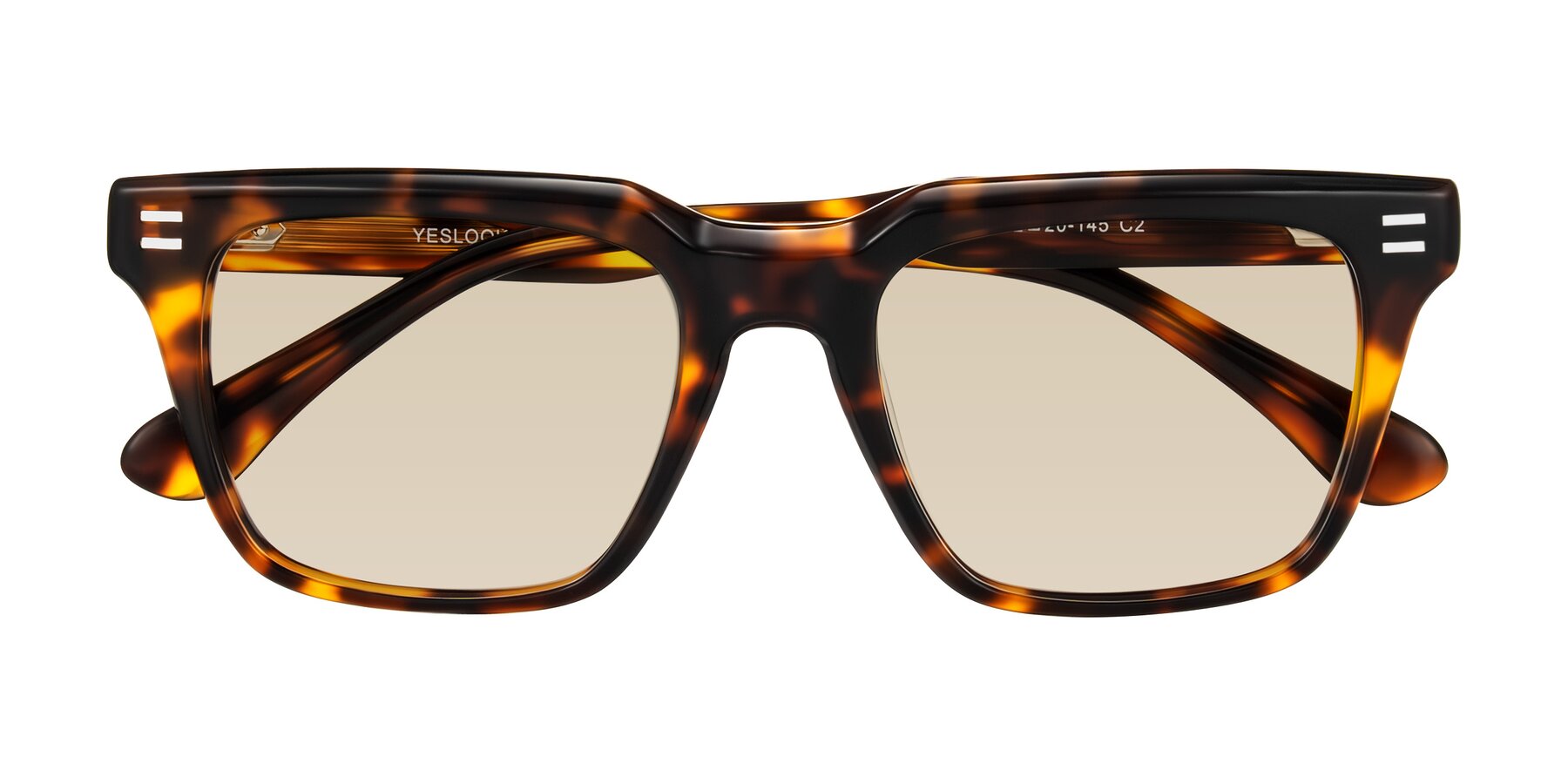 Folded Front of Bliss in Tortoise with Light Brown Tinted Lenses