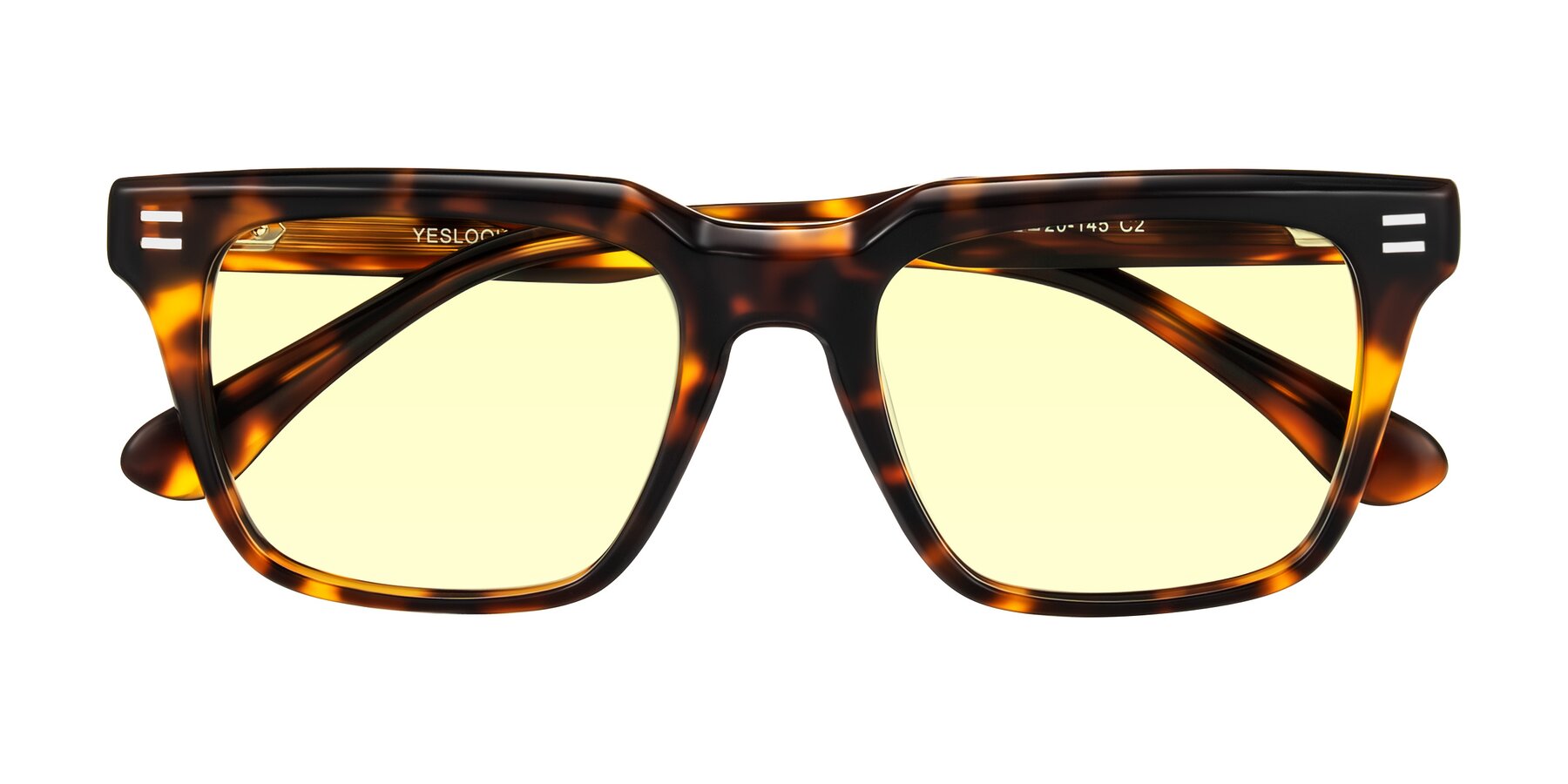 Folded Front of Bliss in Tortoise with Light Yellow Tinted Lenses