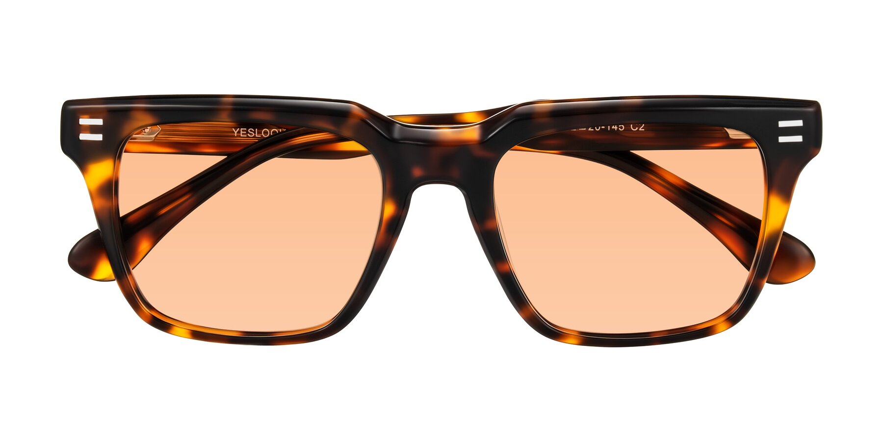 Folded Front of Bliss in Tortoise with Light Orange Tinted Lenses