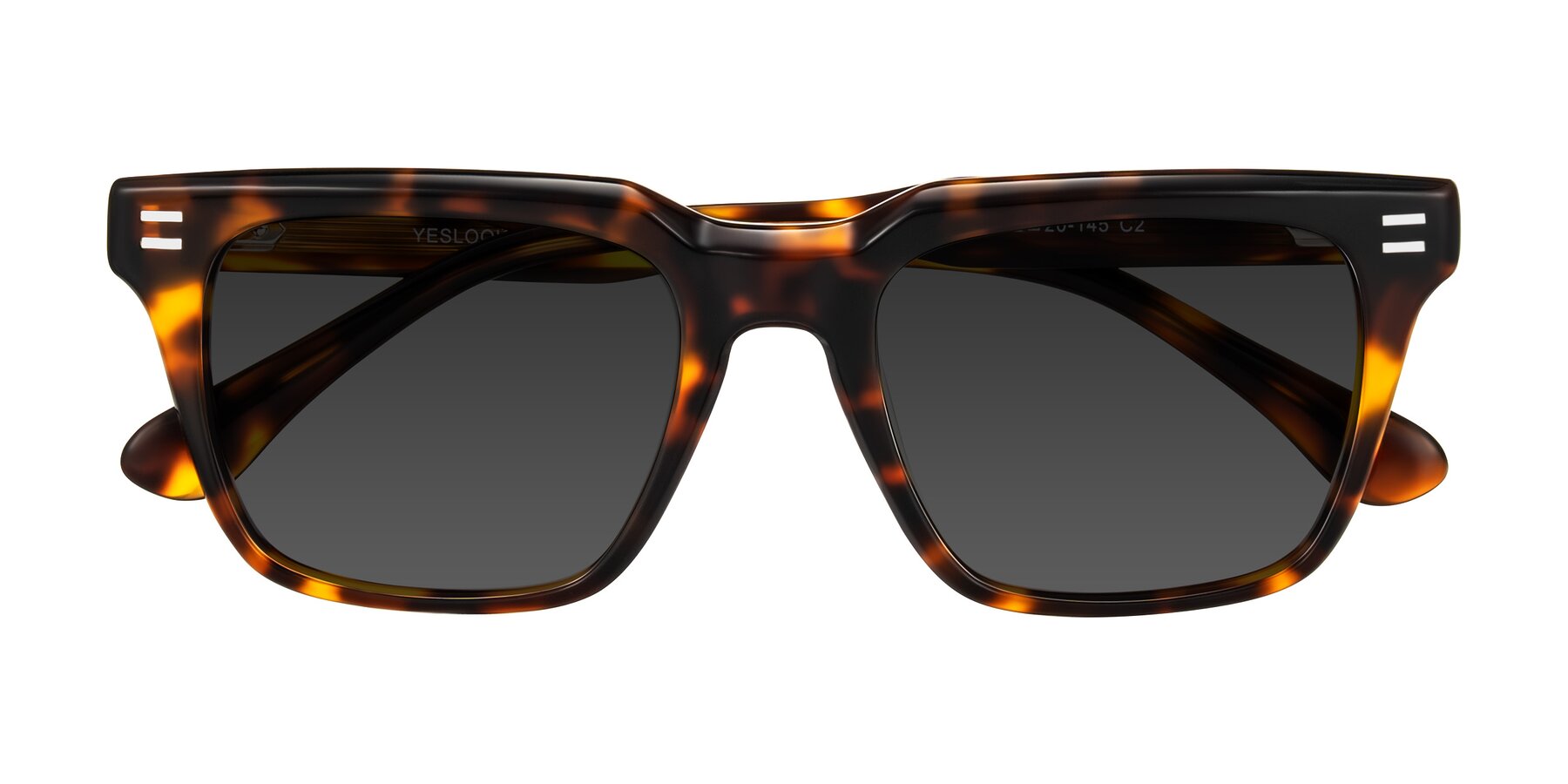 Folded Front of Bliss in Tortoise with Gray Tinted Lenses