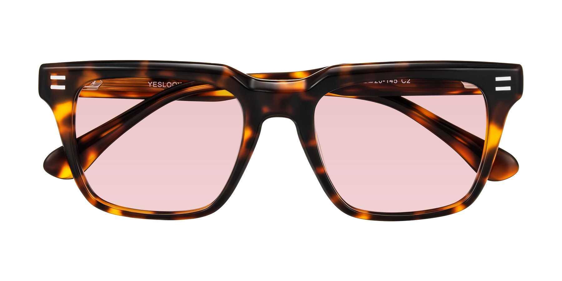 Folded Front of Bliss in Tortoise with Light Garnet Tinted Lenses