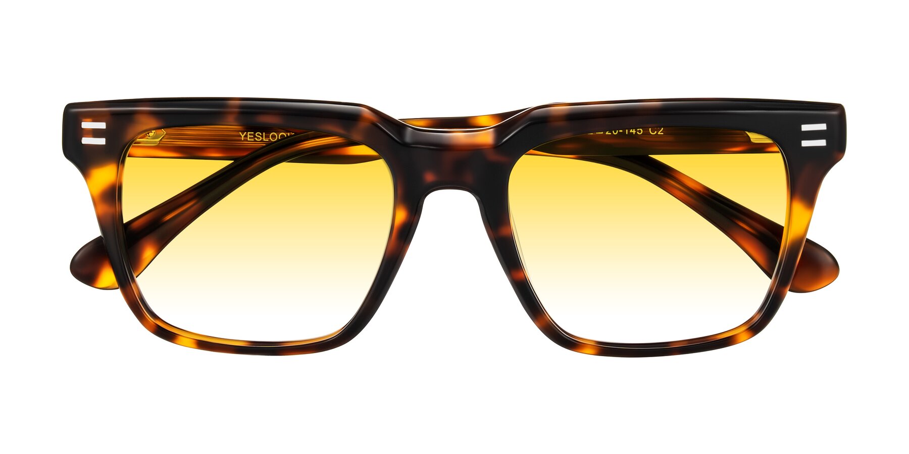 Folded Front of Bliss in Tortoise with Yellow Gradient Lenses