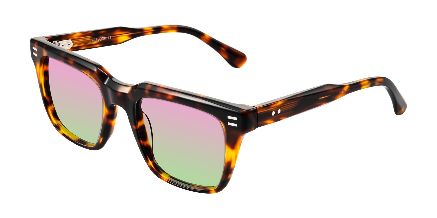 Angle of Bliss in Tortoise with Pink / Green Gradient Lenses