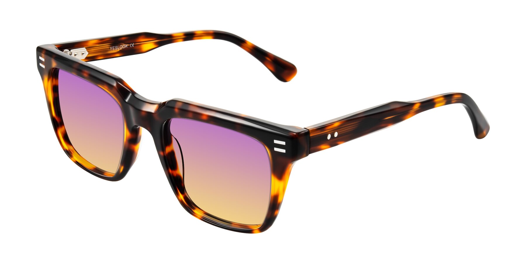 Angle of Bliss in Tortoise with Purple / Yellow Gradient Lenses