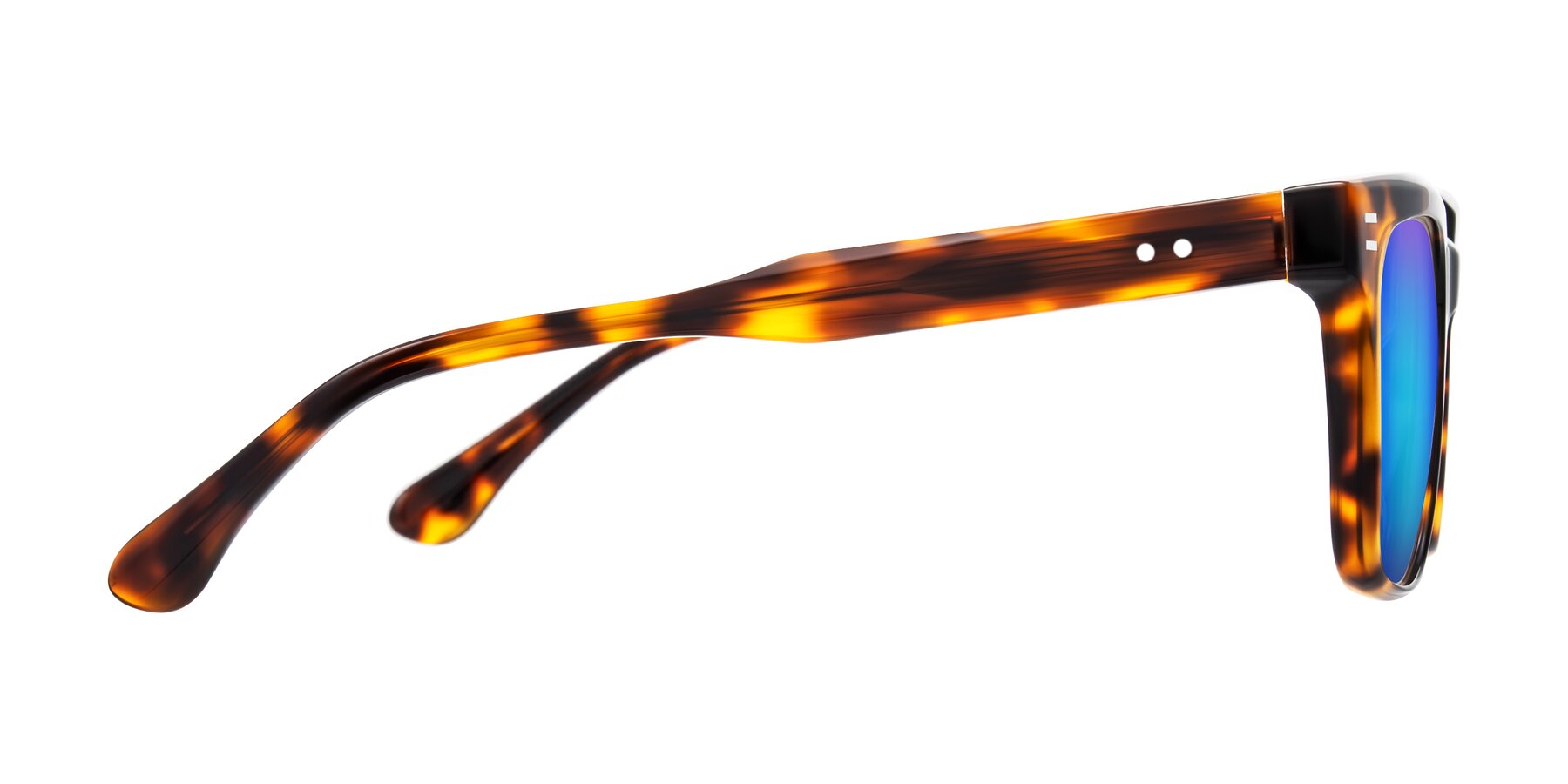 Side of Bliss in Tortoise with Blue Mirrored Lenses