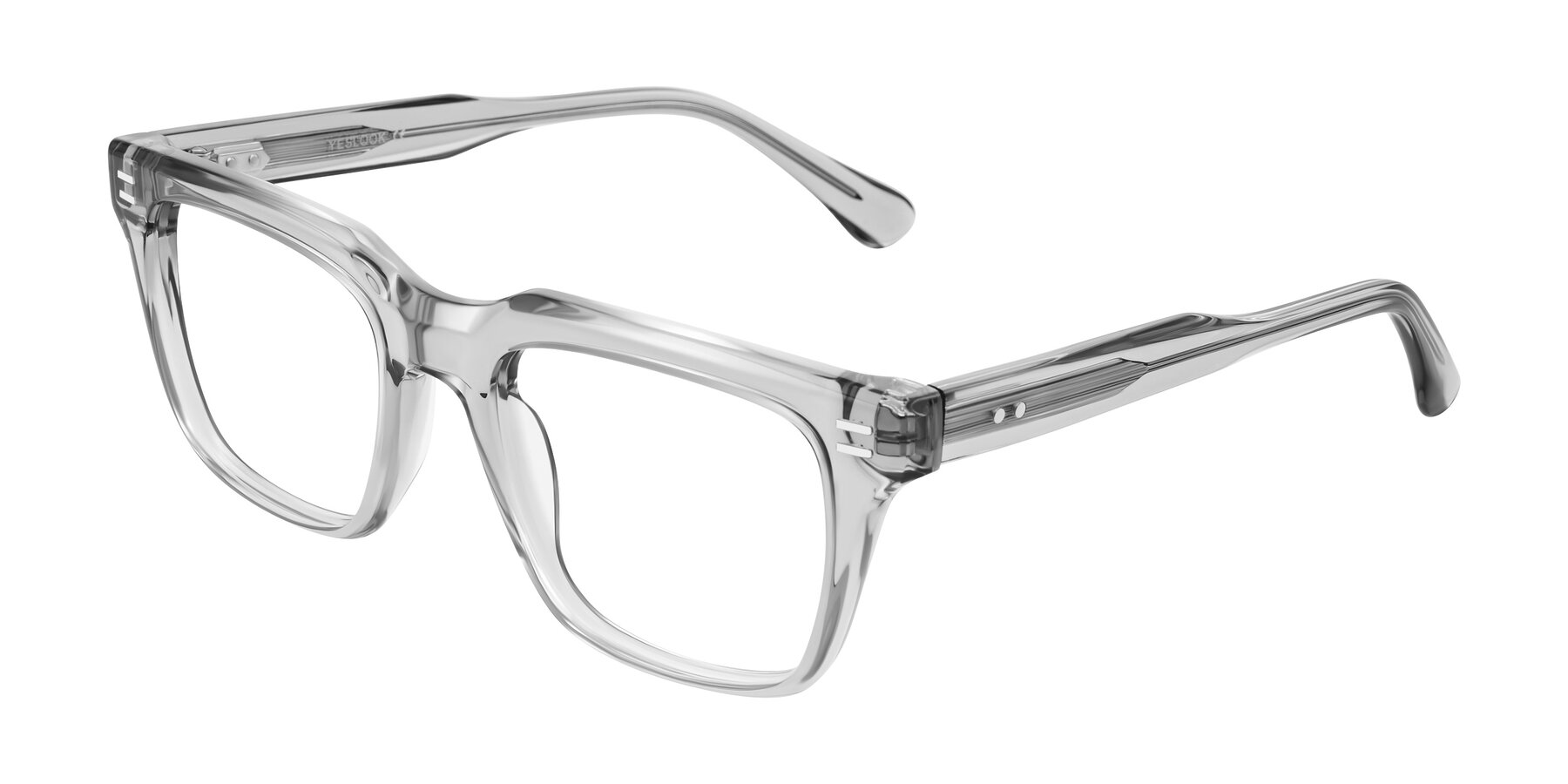 Angle of Bliss in Transparent Gray with Clear Reading Eyeglass Lenses