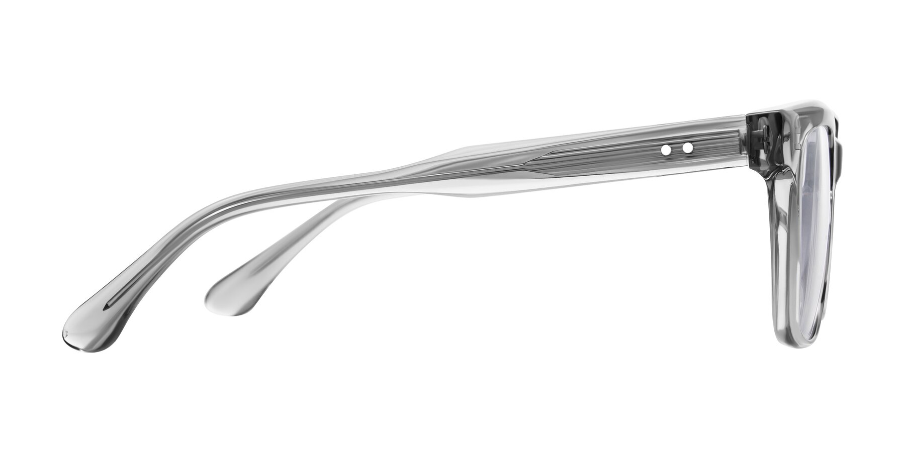 Side of Bliss in Transparent Gray with Clear Reading Eyeglass Lenses