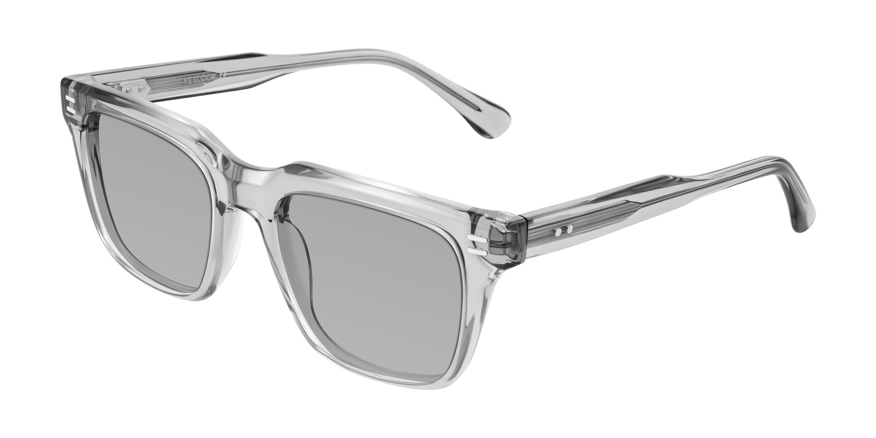Angle of Bliss in Transparent Gray with Light Gray Tinted Lenses