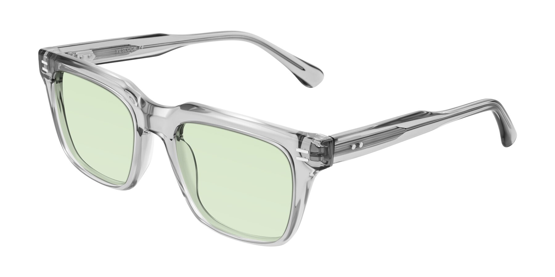 Angle of Bliss in Transparent Gray with Light Green Tinted Lenses