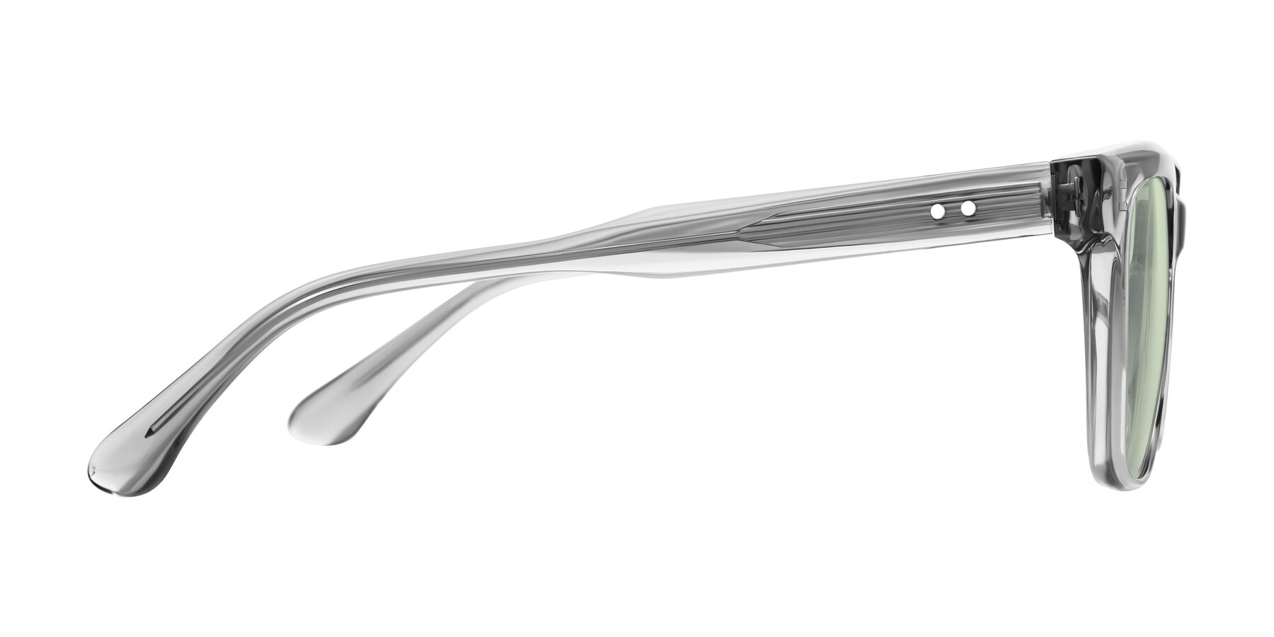 Side of Bliss in Transparent Gray with Light Green Tinted Lenses