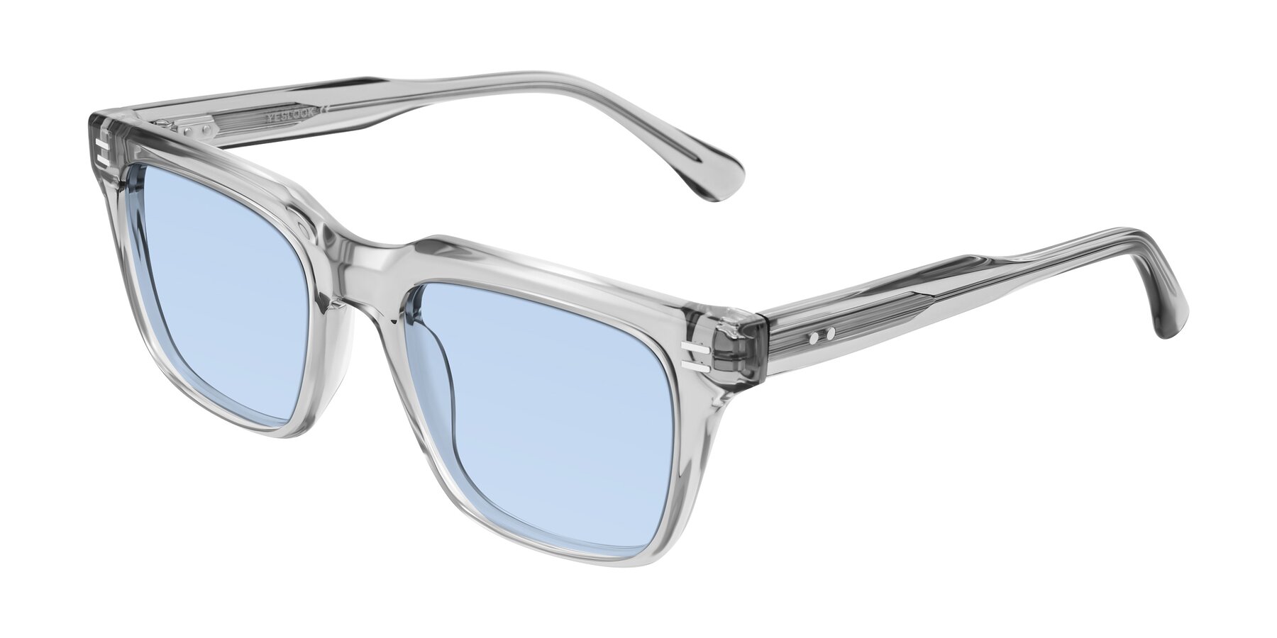 Angle of Bliss in Transparent Gray with Light Blue Tinted Lenses