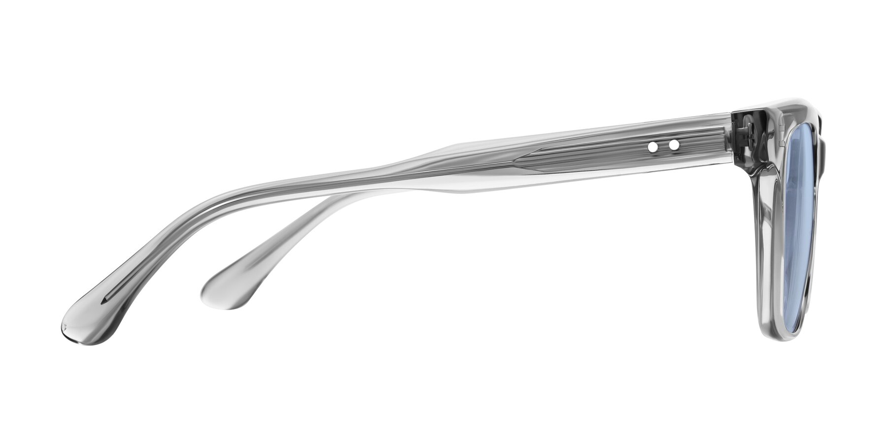 Side of Bliss in Transparent Gray with Light Blue Tinted Lenses